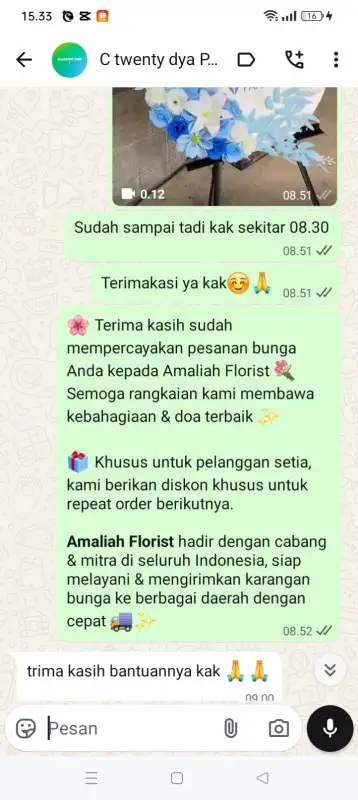 Testimonial krans bunga HUMBANG HASUNDUTAN