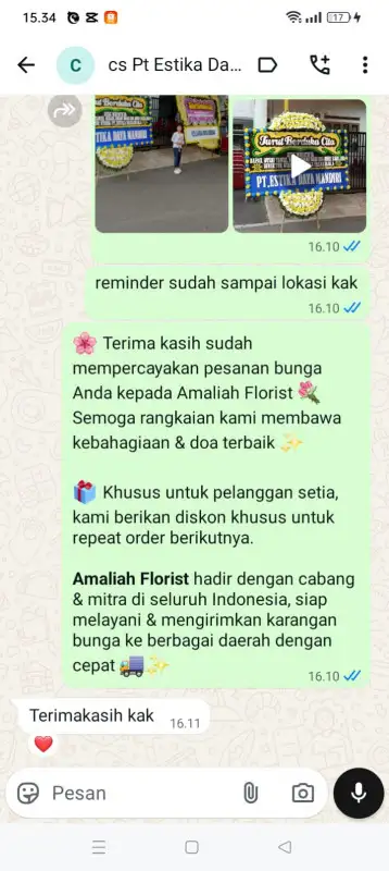 Testimonial Papan Bunga duka HUMBANG HASUNDUTAN