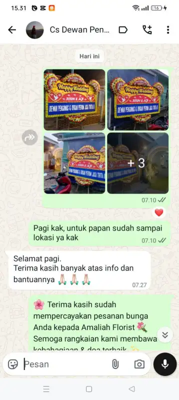 Testimonial papan bunga HUMBANG HASUNDUTAN